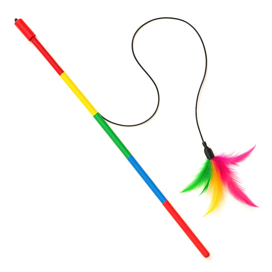 Glow Tank Cat Feather Wand Teaser Toy